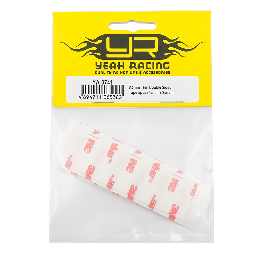Yeah Racing 0.5mm Thin Double Sided Tape 5pcs (75mm x25mm)