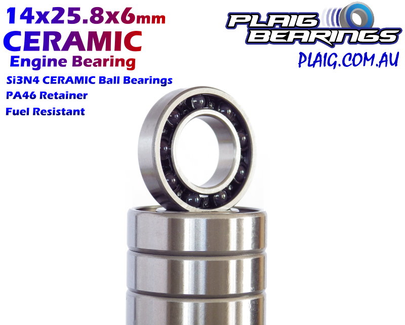 Plaig: 14x25.8x6mm Nitro Engine Ceramic Rear Bearing MX Speed Series