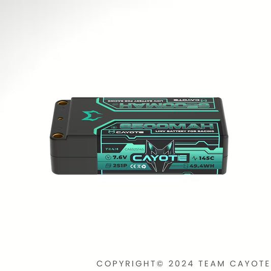 CAYOTE Racing 6500mAh 2S Shorty LiPo Battery 7,6V 145C 228g