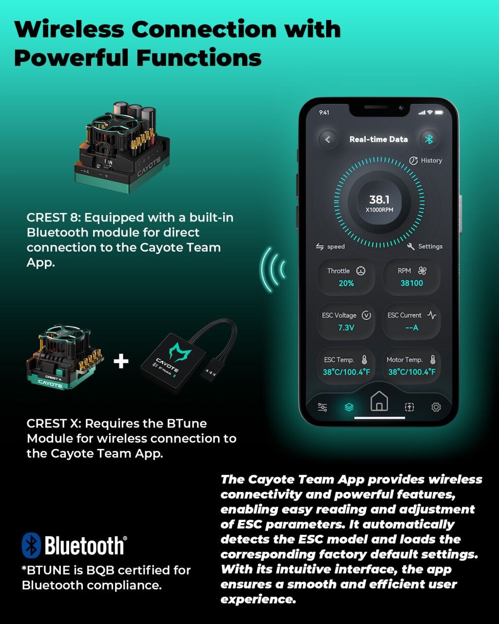 CAYOTE Racing B-Tune Bluetooth Module for Cayote ESC