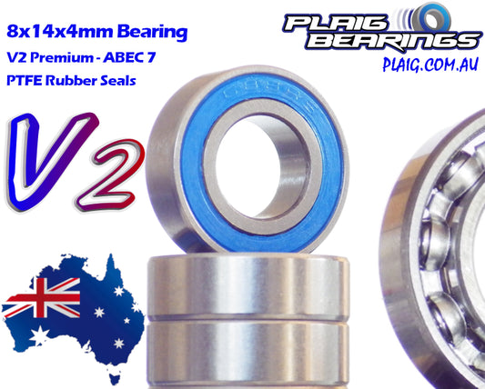 Plaig: 8x14x4mm V2 PREMIUM Bearing - Rubber Seals - MR148-2RS