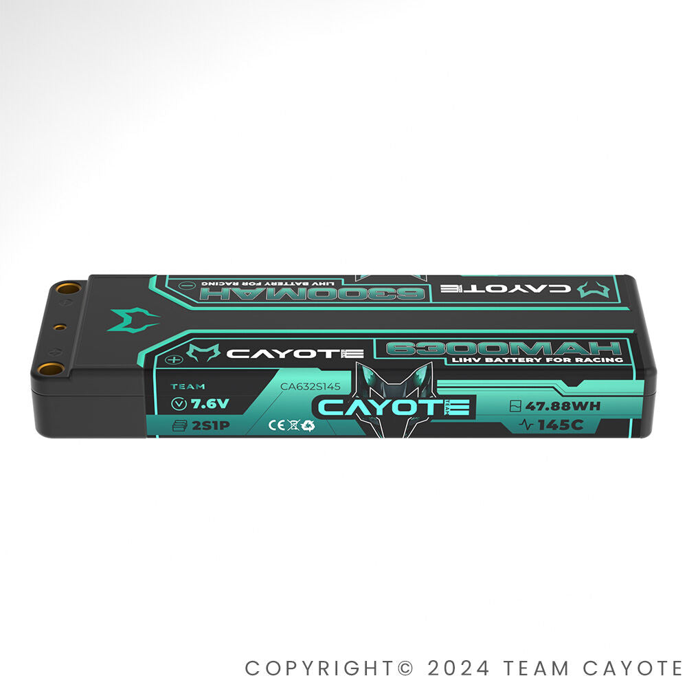 CAYOTE Racing 6300mAh 2S LiPo Battery 7,6V 145C 226g