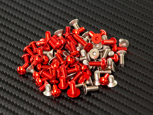 Infinity IF14-2TE ALUMINUM and TITANIUM SCREW SET (Red/84pcs)