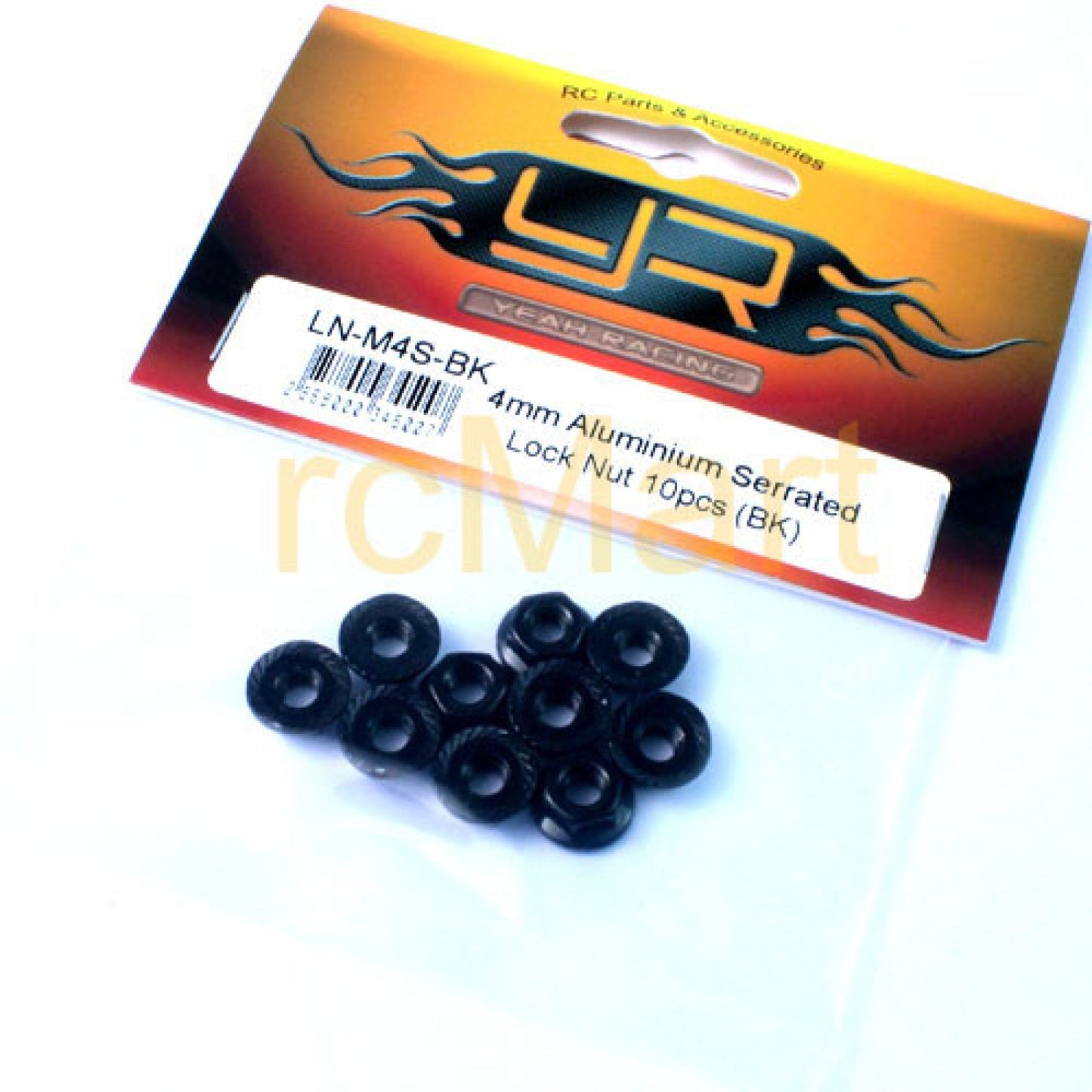 4mm Aluminium Serrated Lock Nut 10pcs (BK)