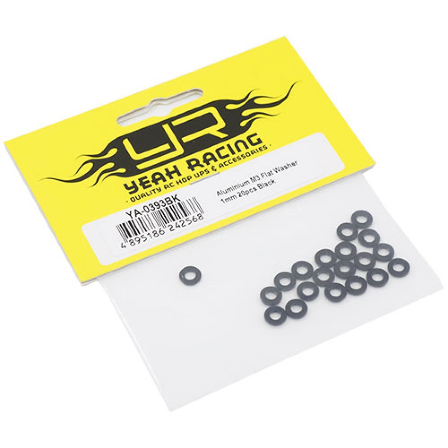 Aluminum M3 Flat Washer 1mm 20pcs Black