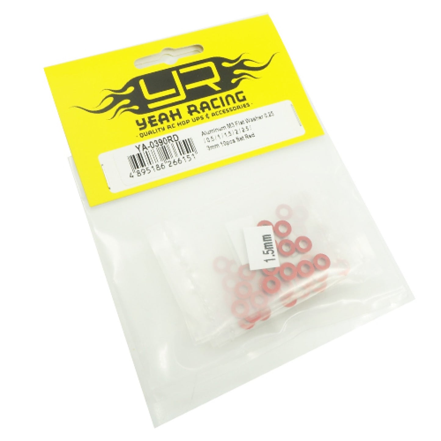 Aluminum M3 Flat Washer 0.25 /
0.5 / 1 / 1.5 / 2 / 2.5 / 3mm 10pcs Set Red