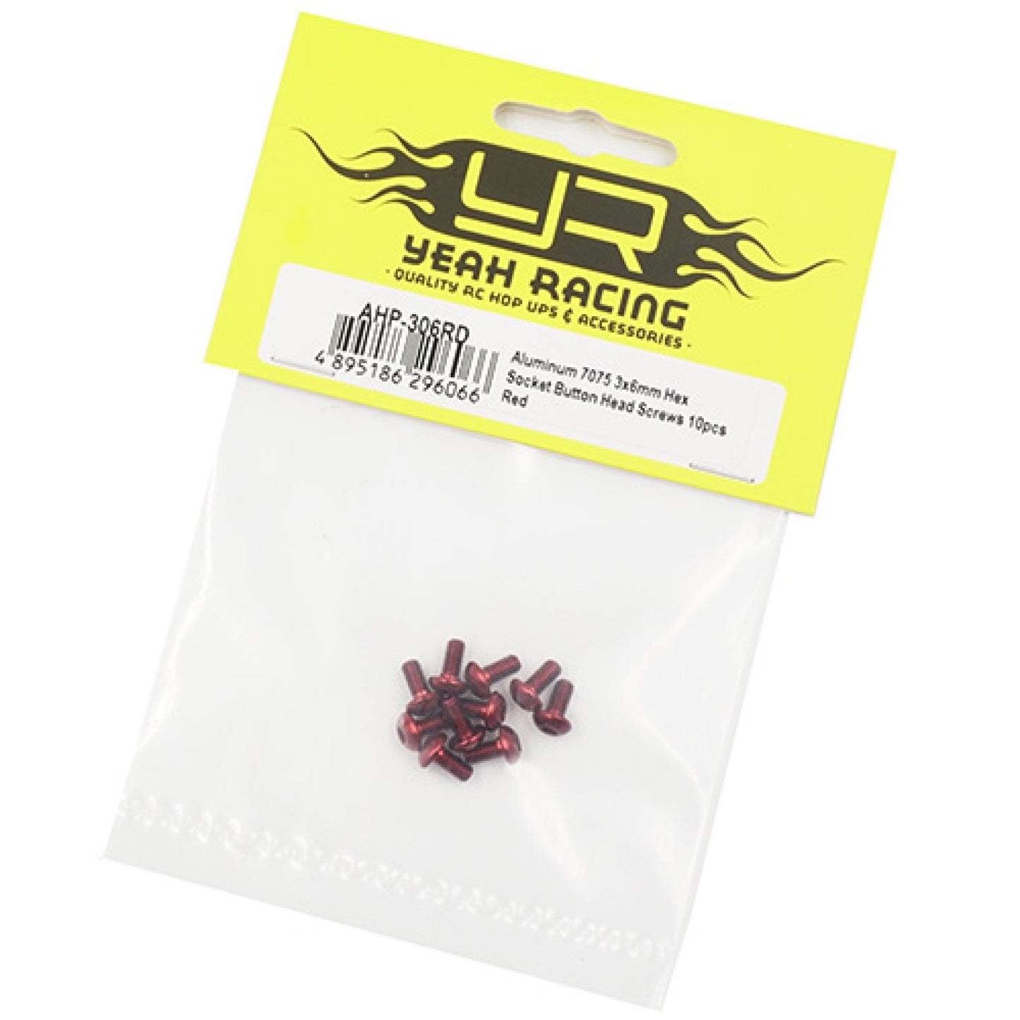 Aluminum 7075 3x6mm Hex Socket Button Head Screws 10pcs Red