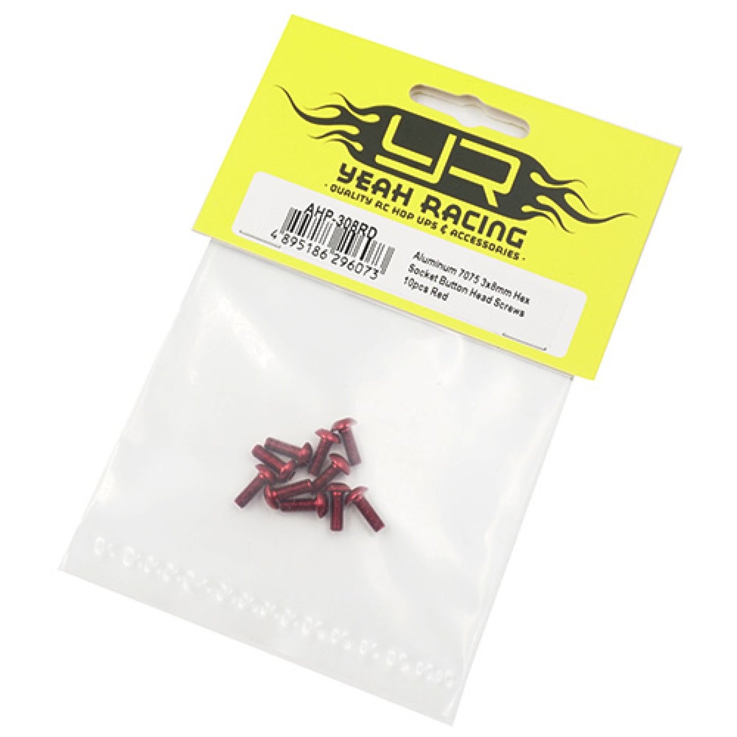 Aluminum 7075 3x8mm Hex Socket Button Head Screws 10pcs Red
