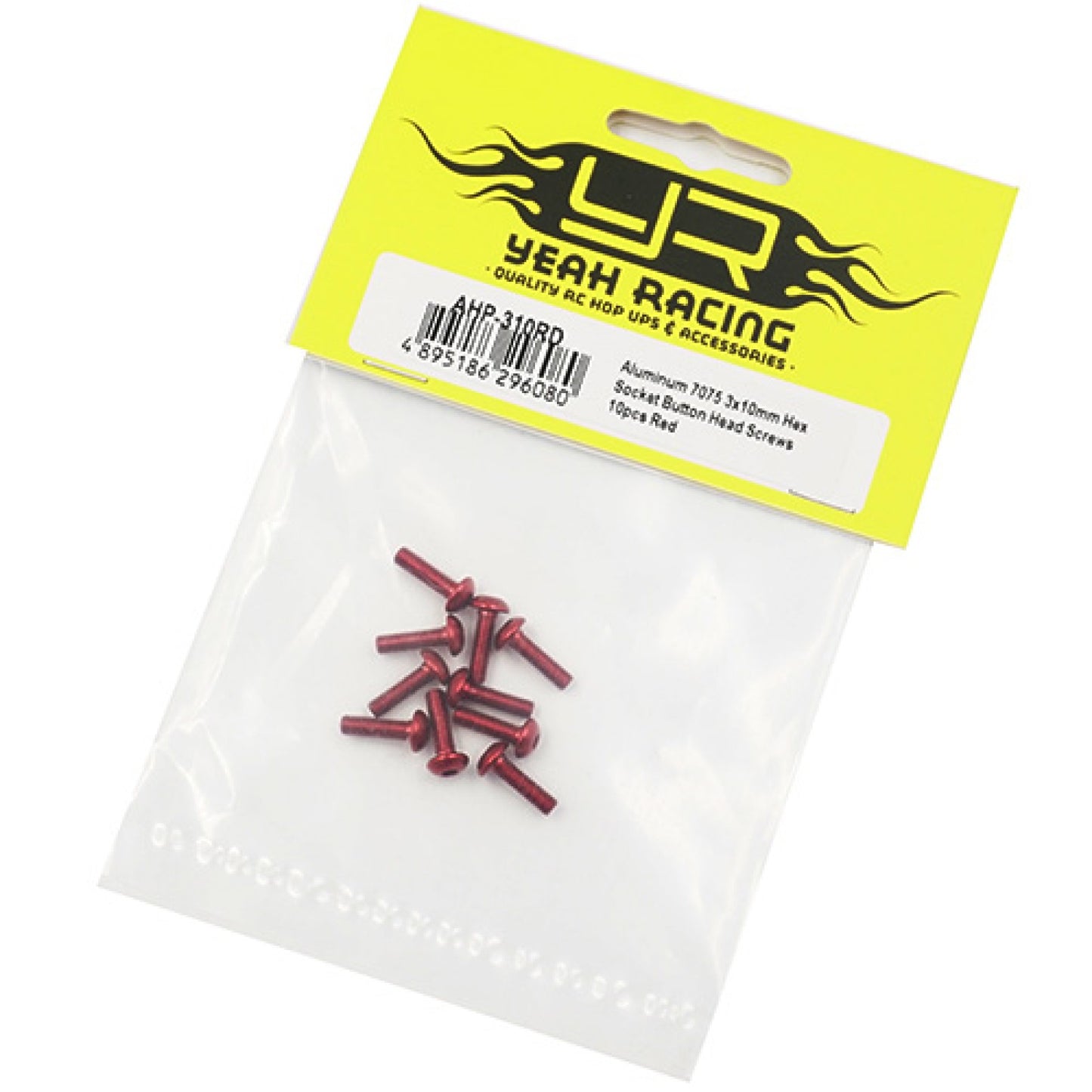 Aluminum 7075 3x10mm Hex Socket Button Head Screws 10pcs Red