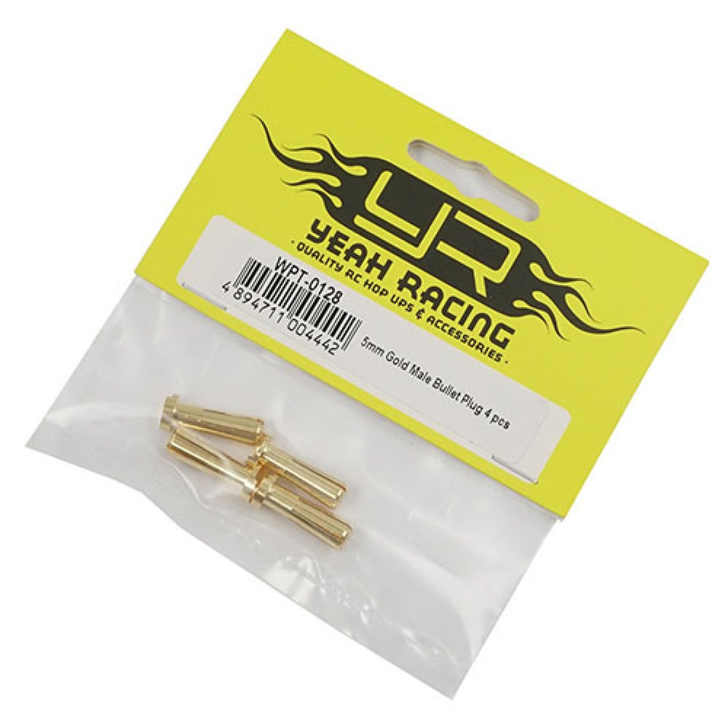 5X18mm Gold Male Bullet Plug 4 pcs