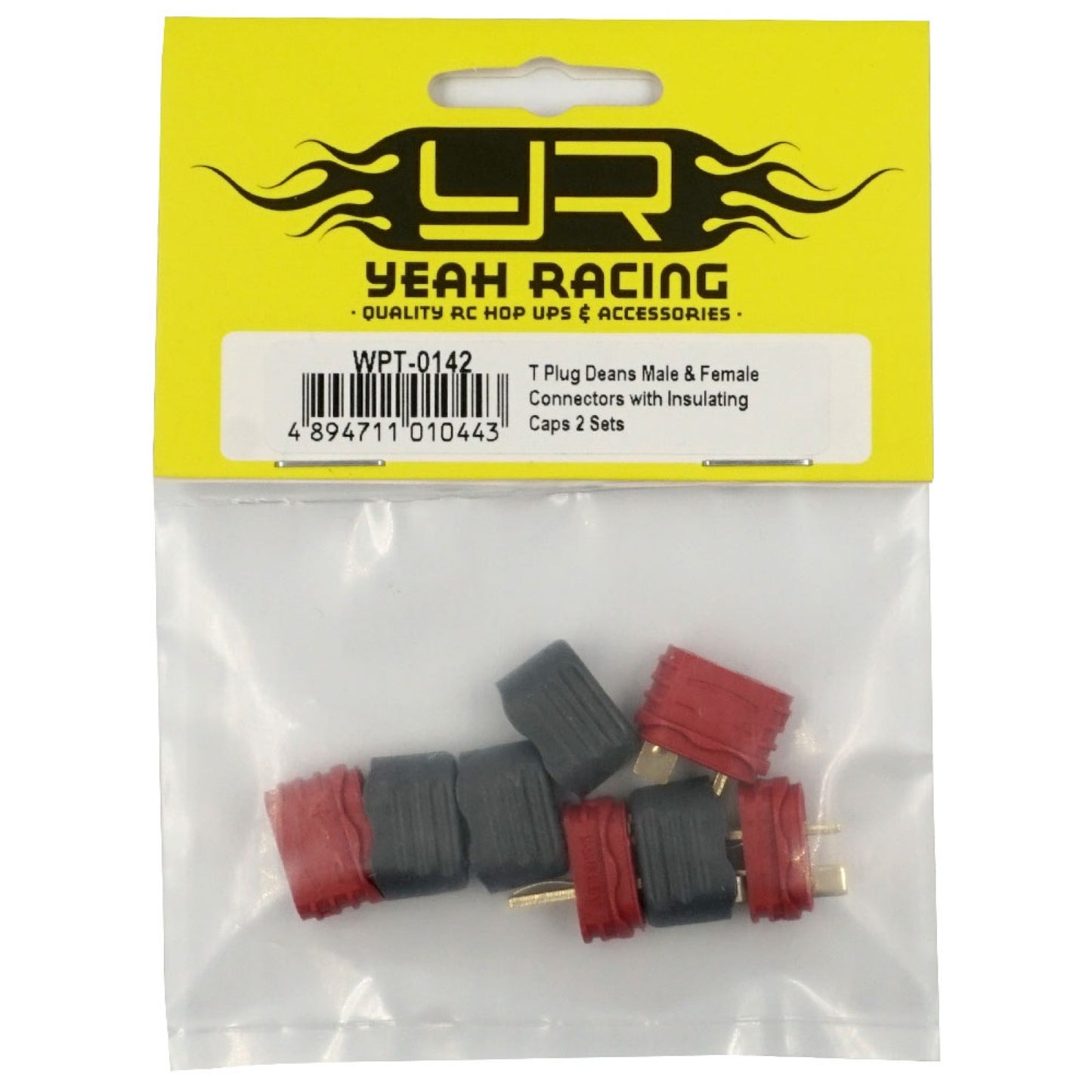 T Plug Deans Male & Female Connectors with Insulating Caps 2 Sets