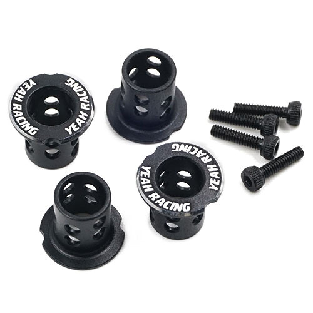 Aluminium Adjustable Body Mounts 4pcs Black - Yeah Racing