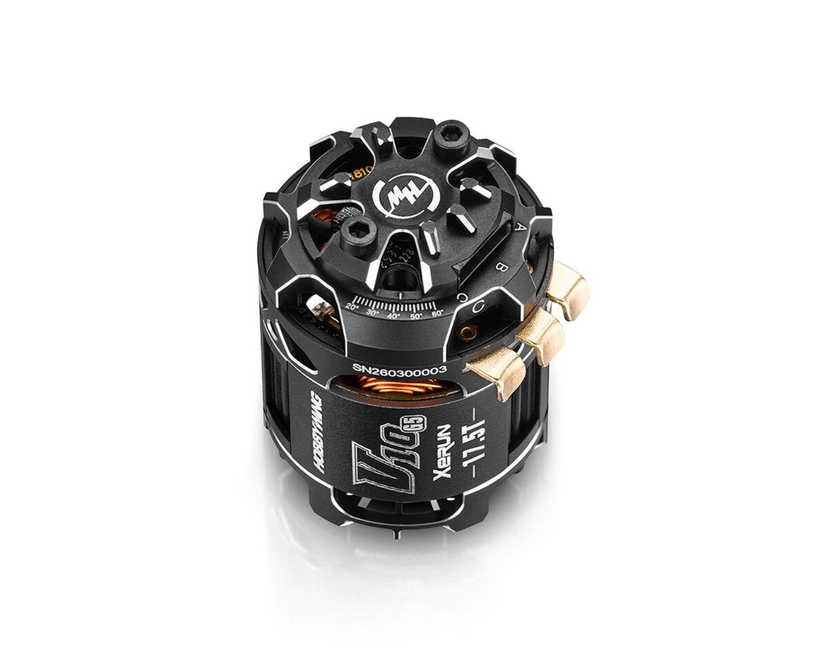 Hobbywing 30401764 XeRun V10 G5 Black Torque 17.5T Sensored Brushless Motor