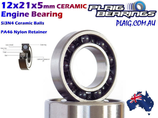 Plaig: 12x21x5mm Nitro Engine Ceramic Rear Bearing MX Speed Series