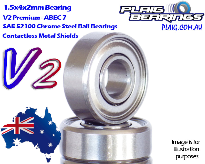 Plaig: 1.5x4x2mm V2 PREMIUM Bearing - Metal Shields (MR681Xzz)