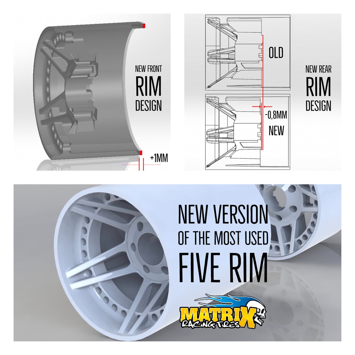 Matrix Front Five Light 32 RC Model Tyres