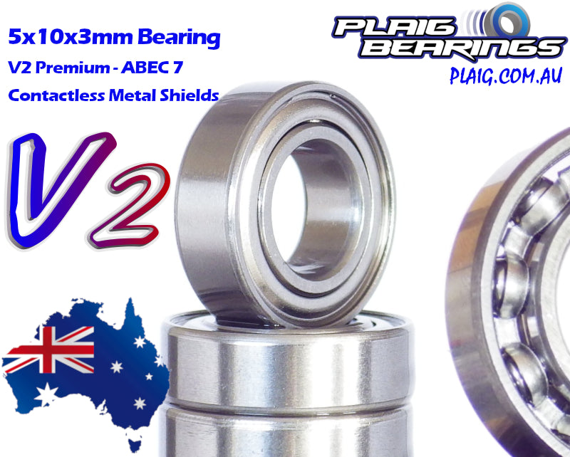 Plaig: 5x10x3mm V2 PREMIUM Bearing - Metal Shielded - MR105zz/W3