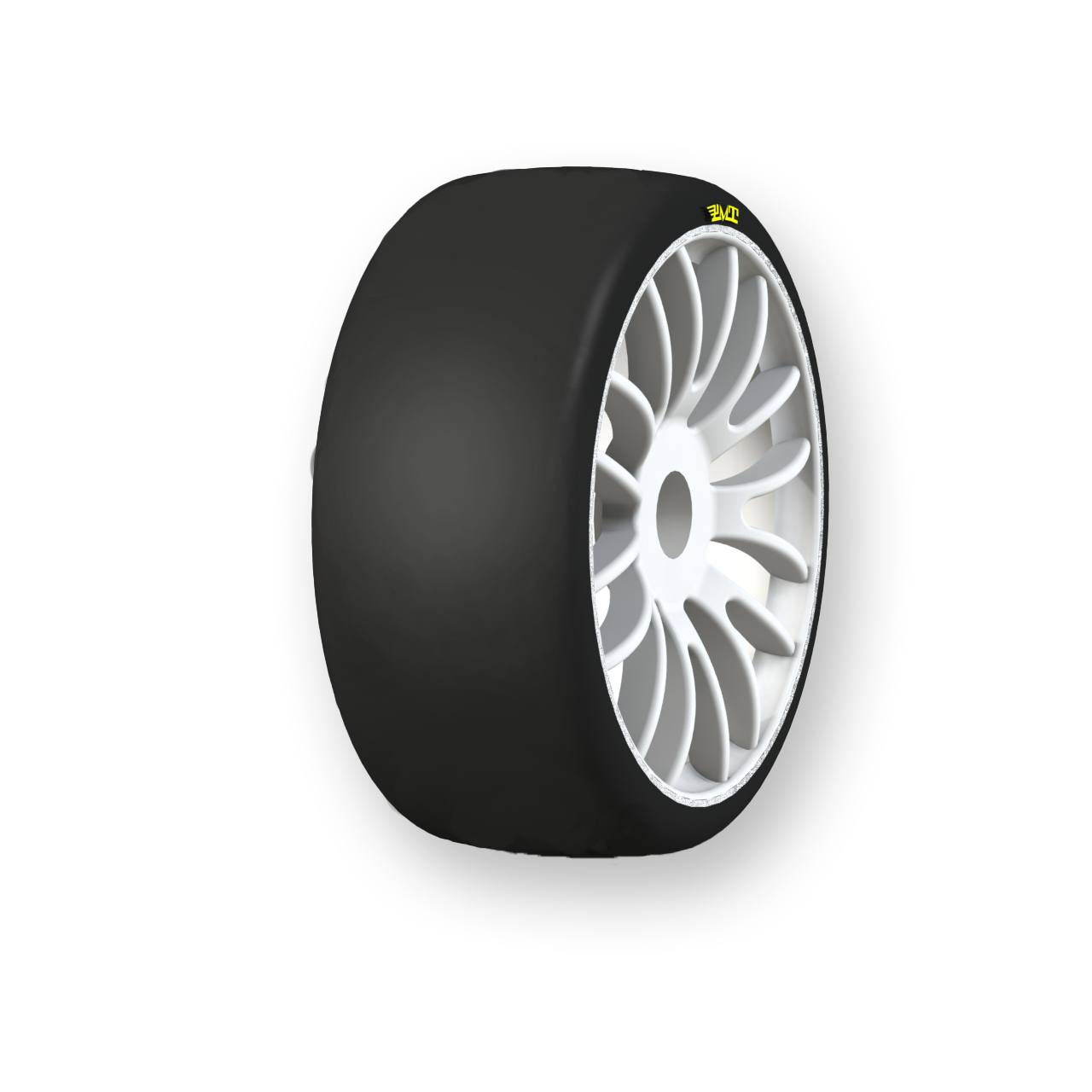 PMT: 1/8 SLICK Super Soft Q01 GT Rally Tyres - 1 Pair (White)