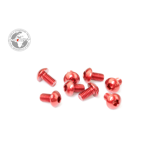M3x5mm ALU BUTTON HEAD SCREW (Red/8pcs)