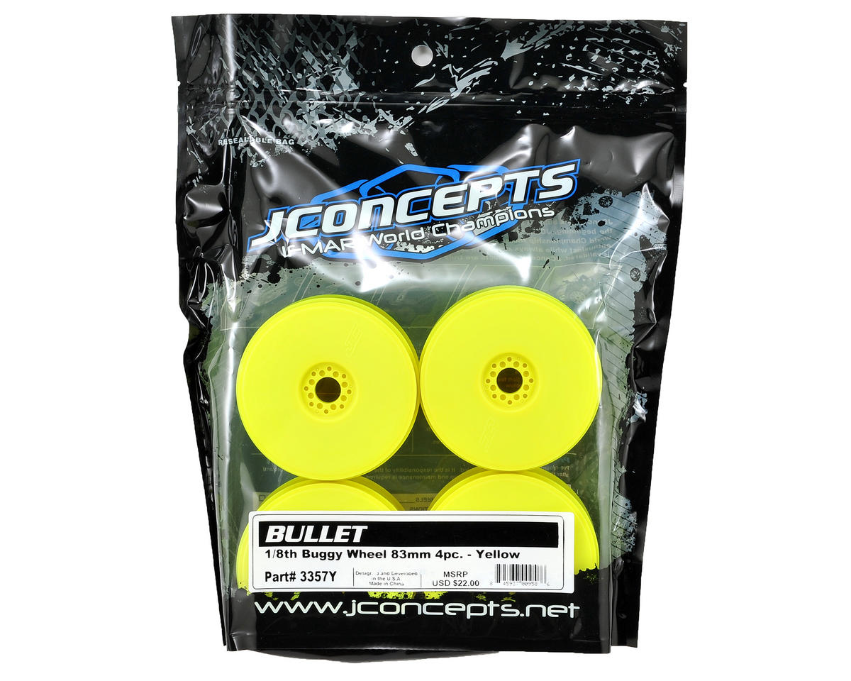 J Concepts Mono - 1/8th Buggy Wheel - 83mm - Yellow - 4pc