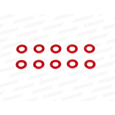 Infinity Aluminum Washer 3x6x0.5mm (Red/10pcs)