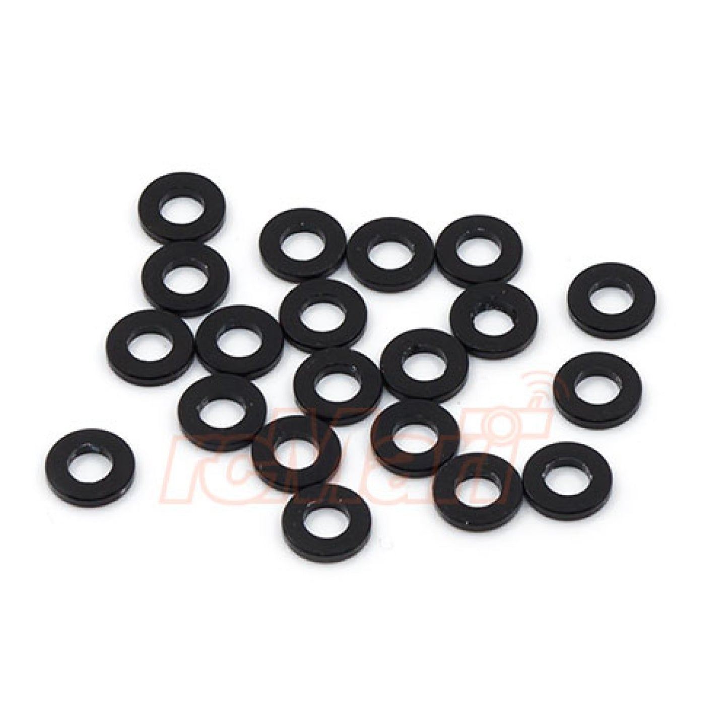 Aluminum M3 Flat Washer 1mm 20pcs Black