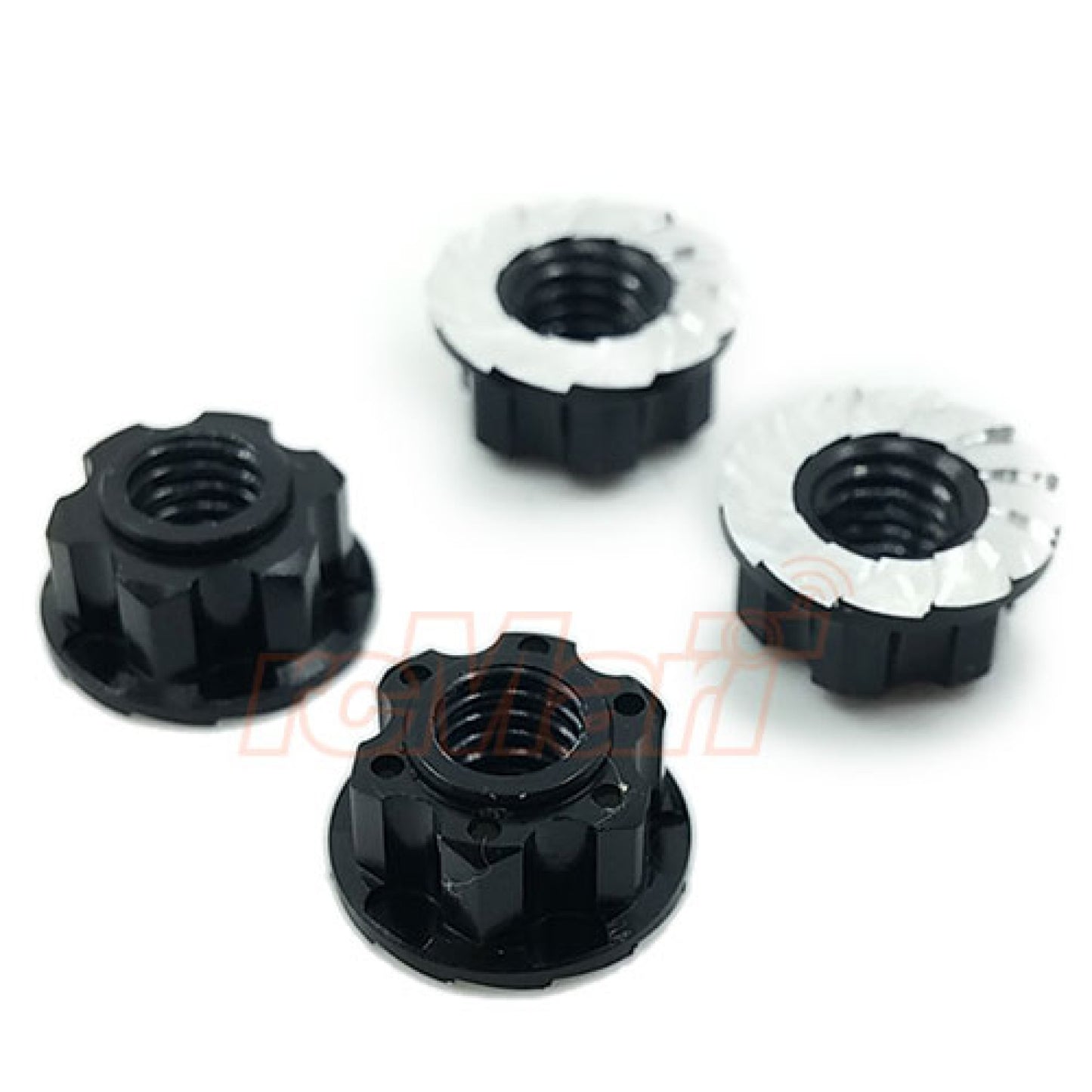 4mm Aluminium Wheel Flange Lock Nut 4pcs For RC Car Black