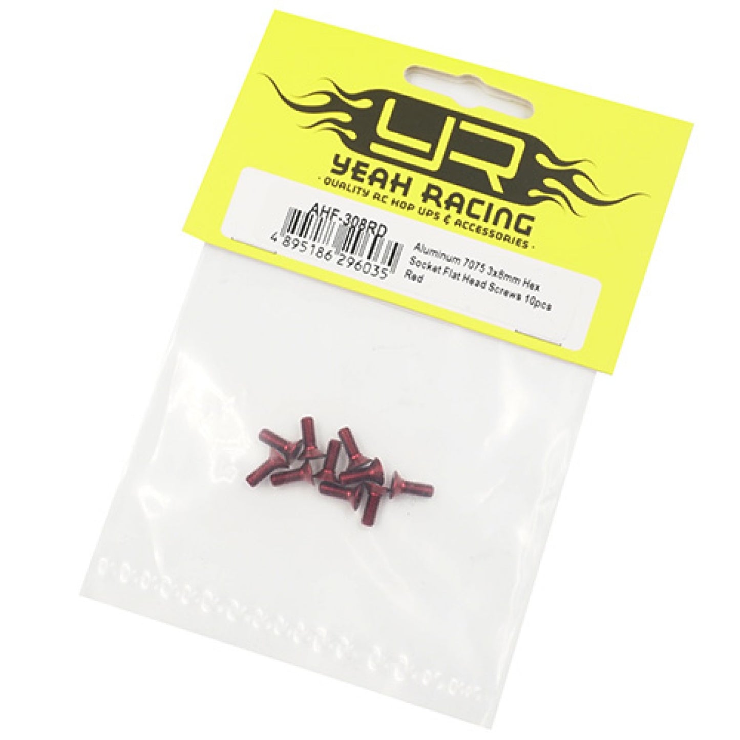 Aluminum 7075 3x8mm Hex Socket Flat Head Screws 10pcs Red