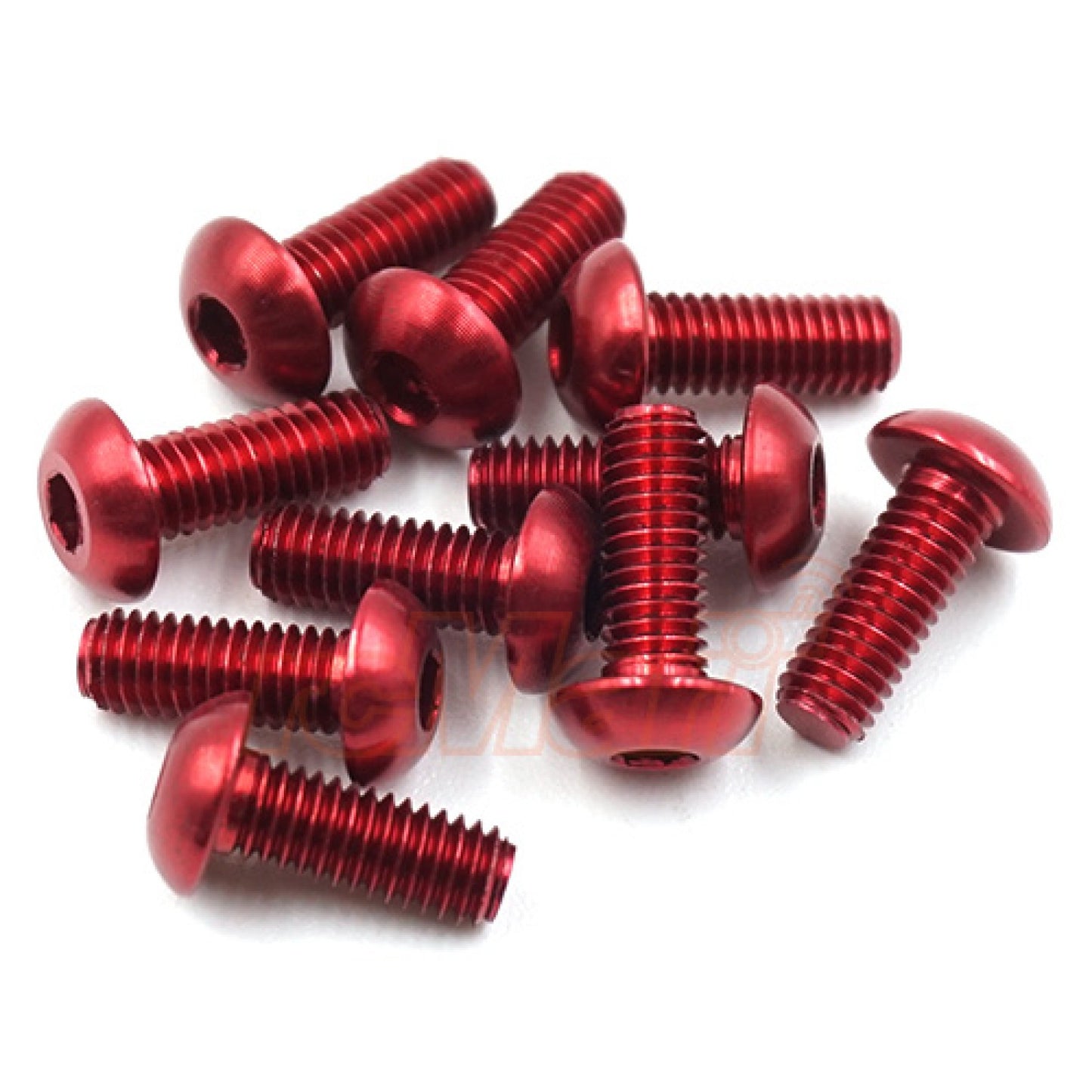 Aluminum 7075 3x8mm Hex Socket Button Head Screws 10pcs Red